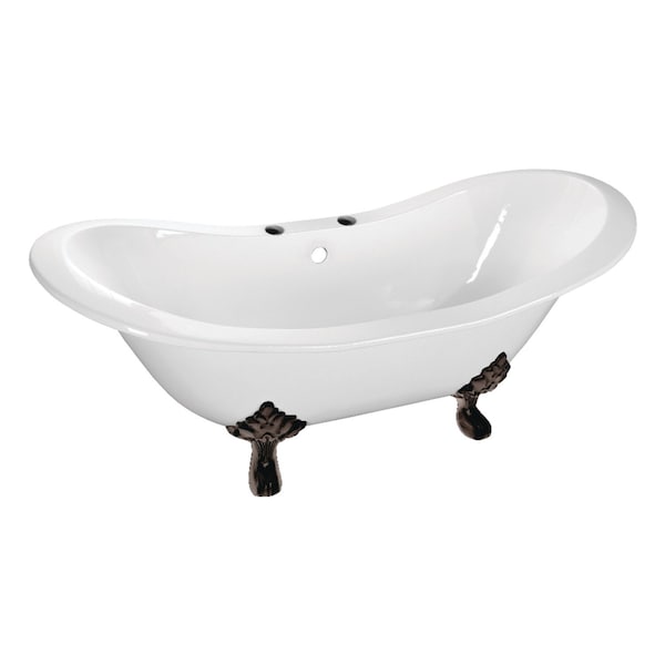 Aqua Eden Clawfoot Bathtubs, 61 L, 30.13 W, White/Oil Rubbed Bronze, Cast Iron VCT7DS6130NC5 - main